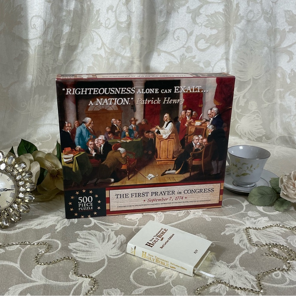 USA Wall Builders 500 Piece The First Prayer in Congress 1774 Puzzle 18” x 24”